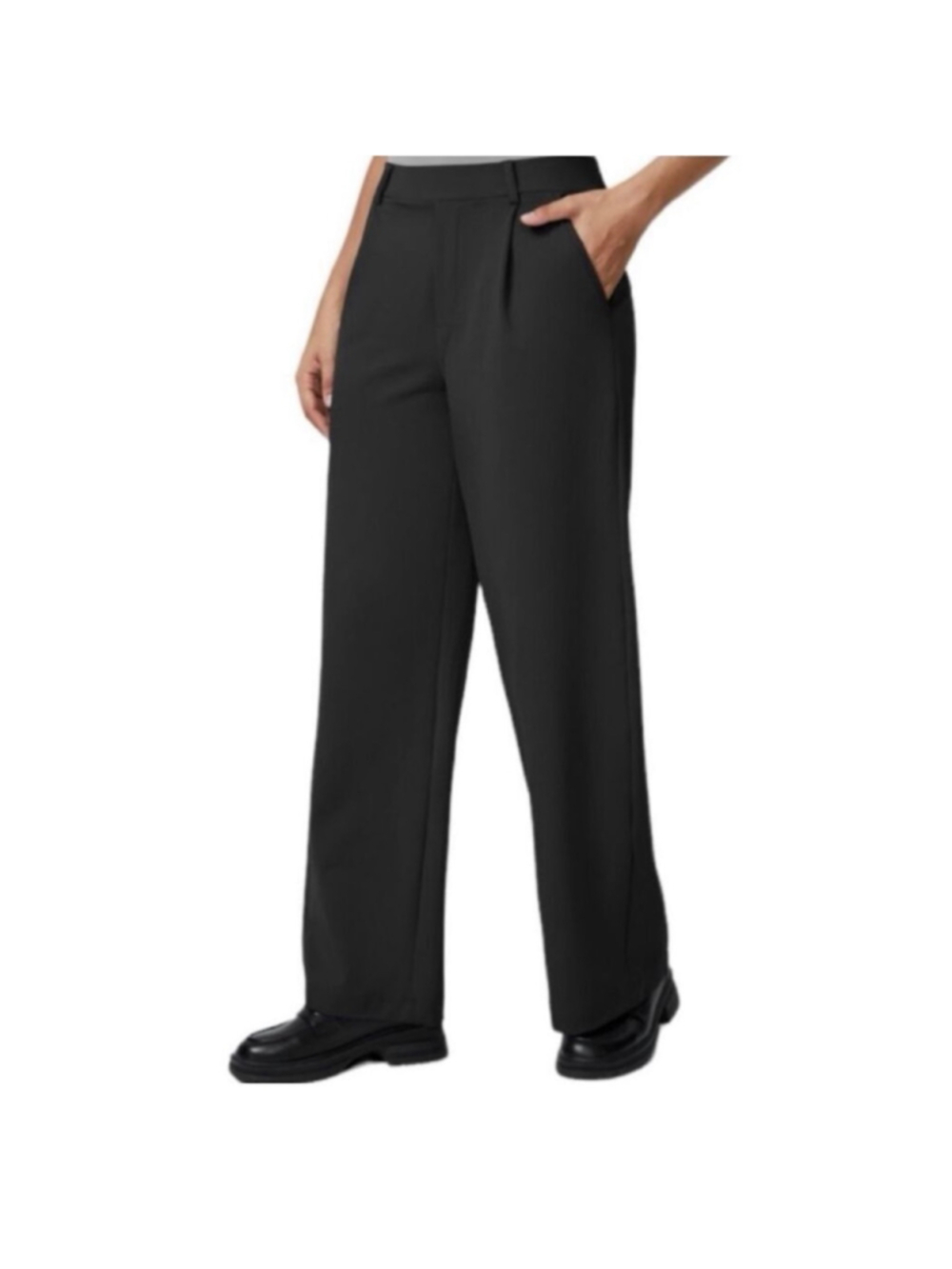 Size M Halara Flex High Waisted Plicated Side Pocket Straight Leg Work Pants